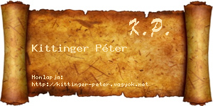 Kittinger Péter névjegykártya