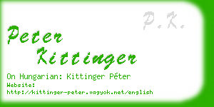 peter kittinger business card